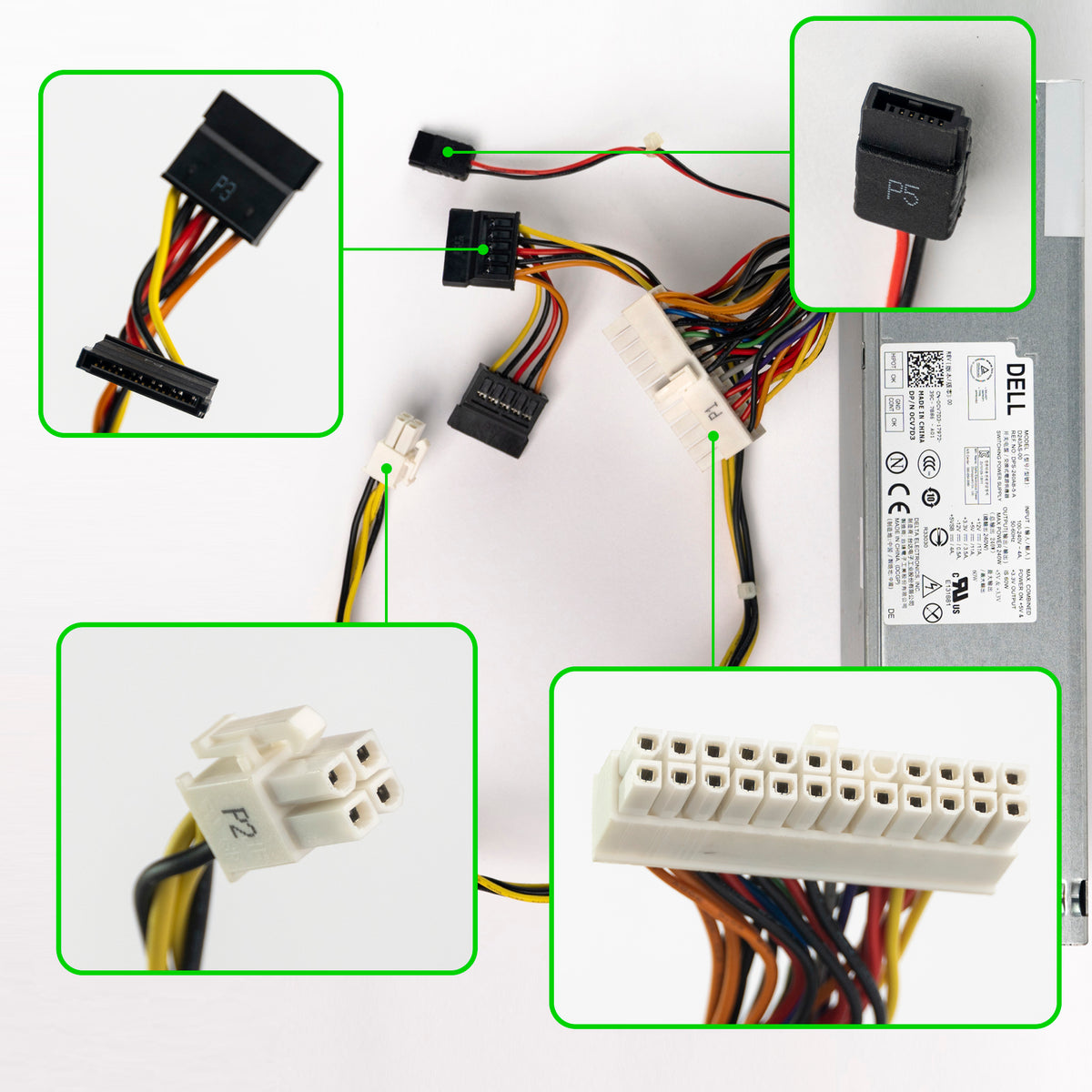 Conectores Fuente Dell H240as-00