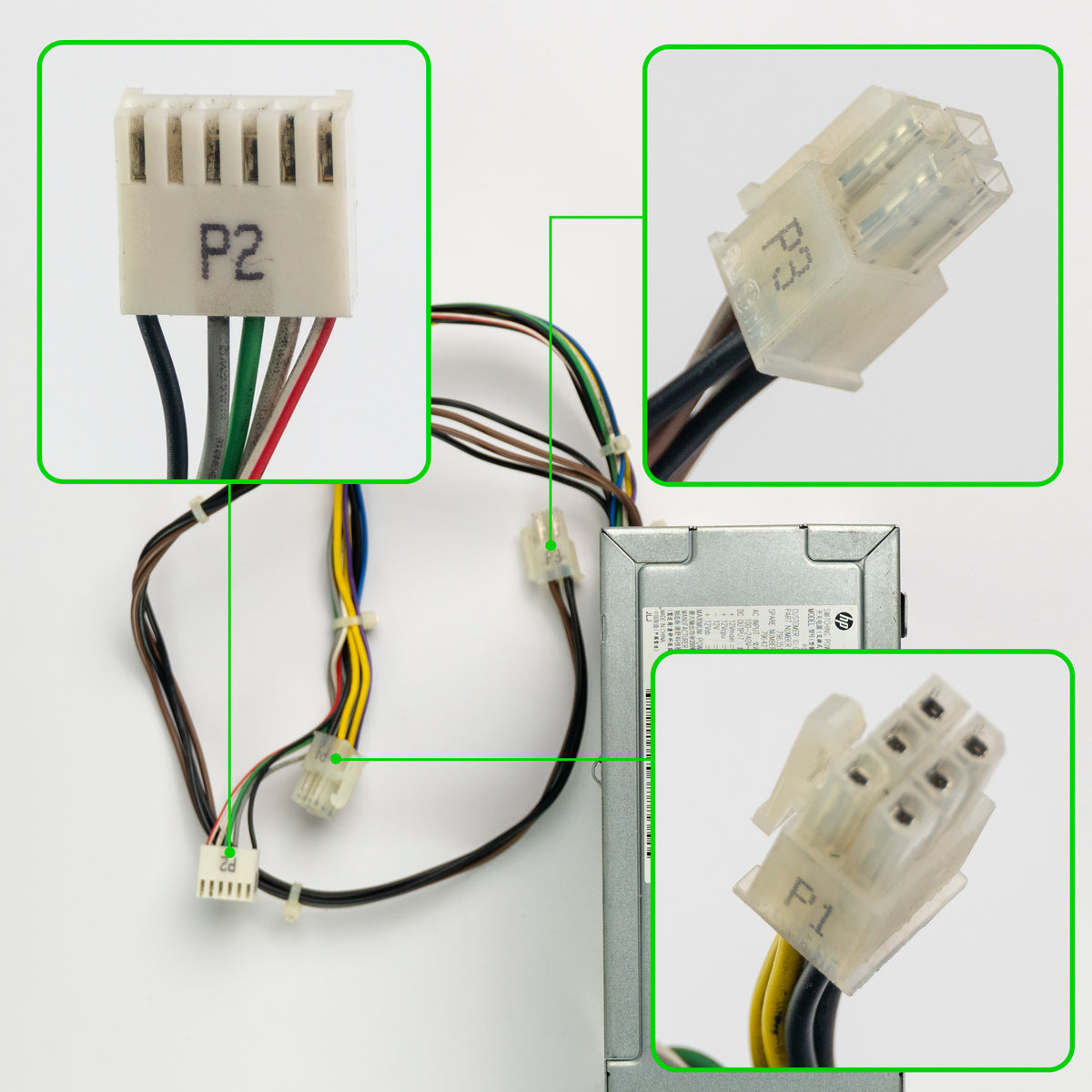 Conectores de fuente hp 