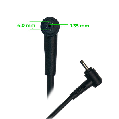 Conector de punta fina de 4.0mm x 1.35mm de cargador original Asus de fabrica