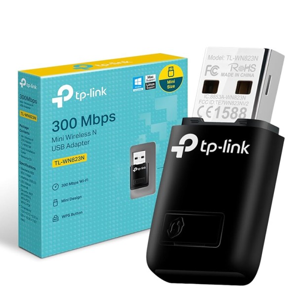 Mini Adaptador USB Inalámbrico N 300Mbps