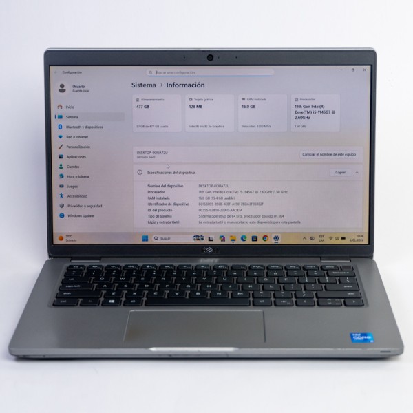 Laptop Dell 5420 intel core i5 11th Gen. 16Gb ram, SSD M2 512GB