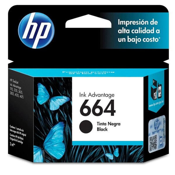 Cartucho HP 664 negro